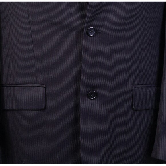JOE JOSEPH ABBOUD Striped 2 button Blazer Black Jacket 100% Wool Sport coat 40L - Picture 8 of 13